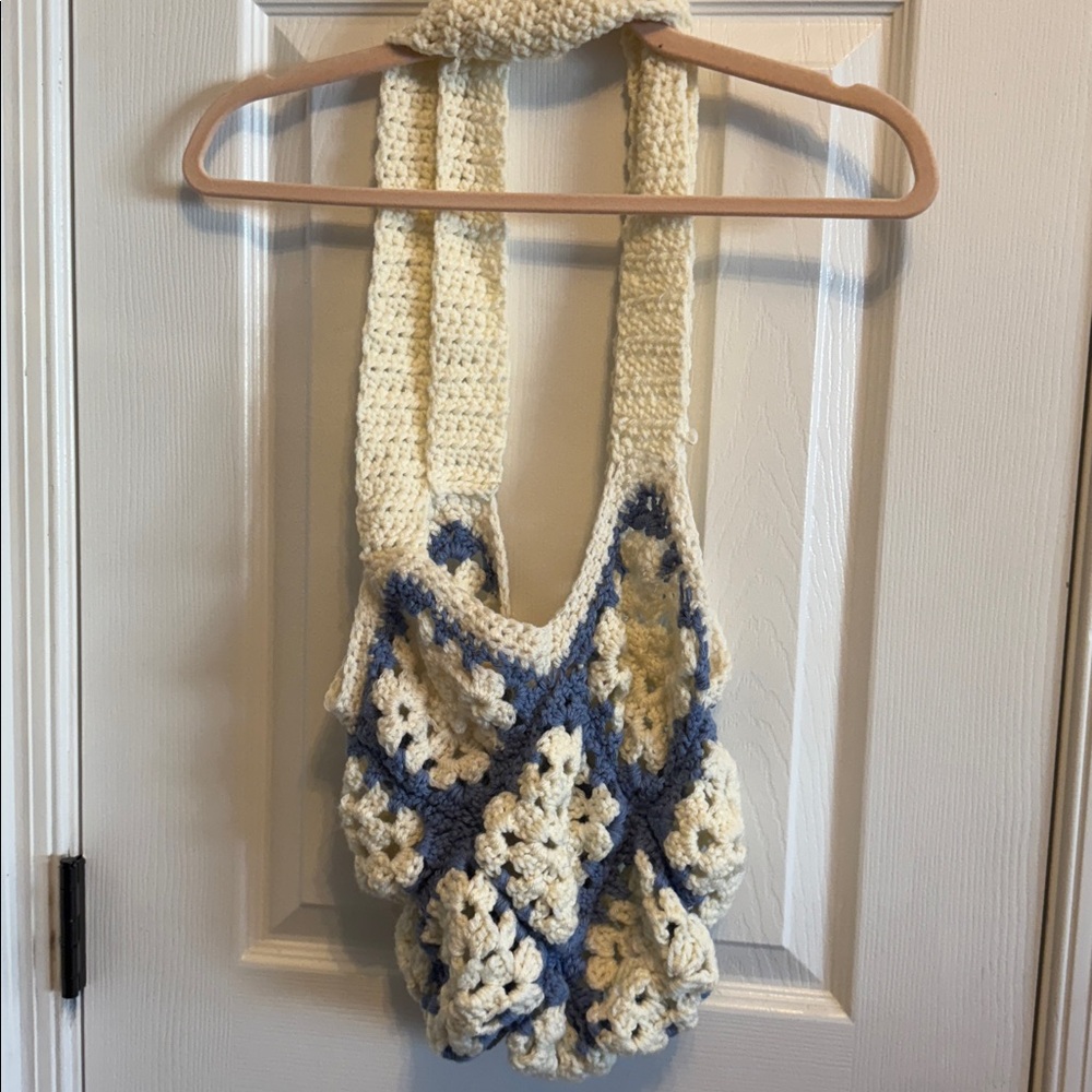 Hand Crocheted Granny Square Tote Bag - Picture 2 of 3